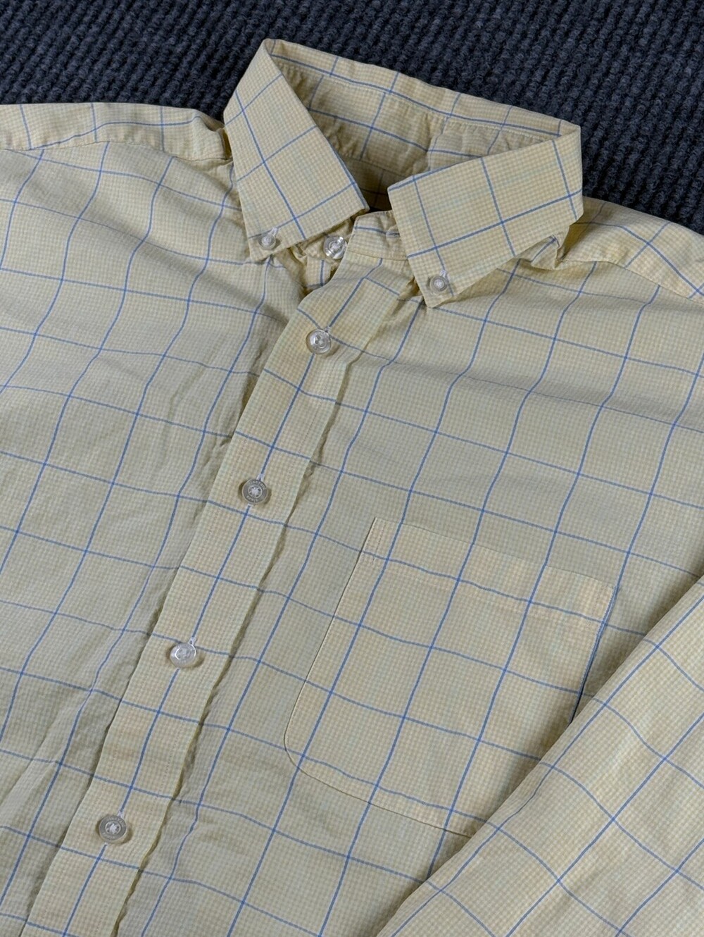 Vineyard Vines Murray Shirt Mens M Long Sleeve Button Down Yellow Blue Plaid